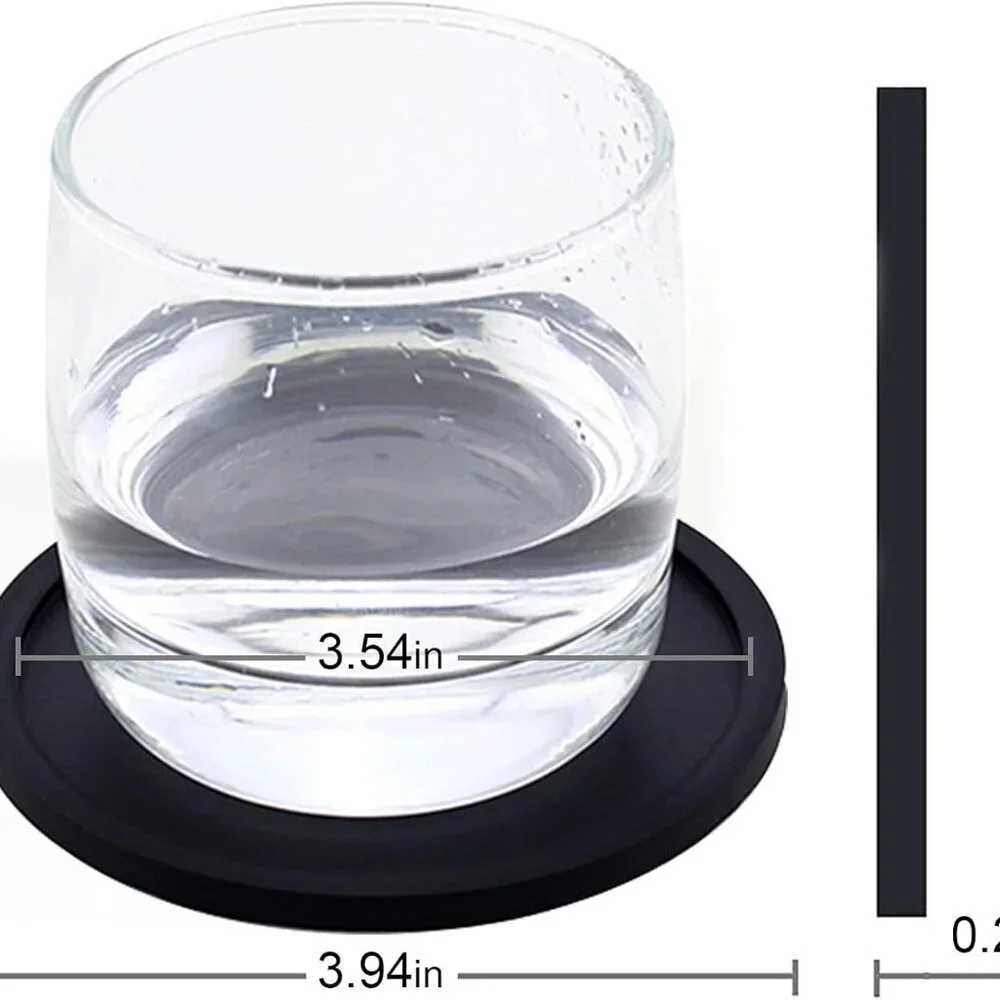 Anti-Slip Reusable Drink Coasters Set - Non Slip Silicone Coasters Protect Desk